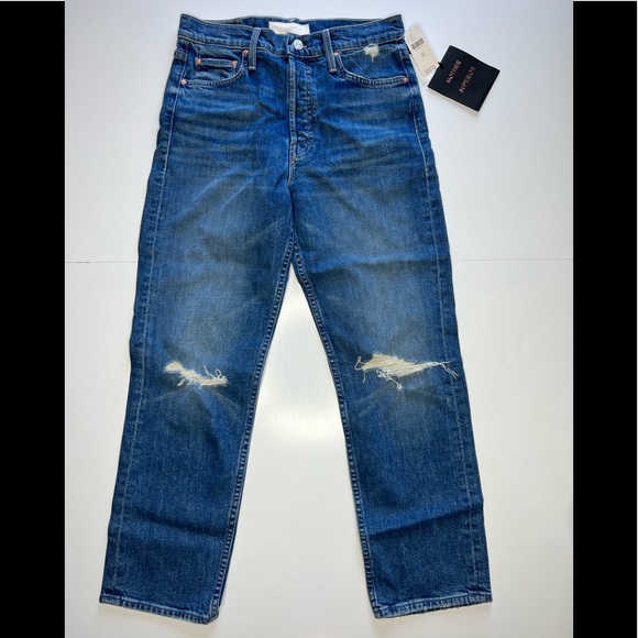 MOTHER Denim The Tomcat Ankle Straight Jeans Playing With Scissors NWT - Picture 4 of 5